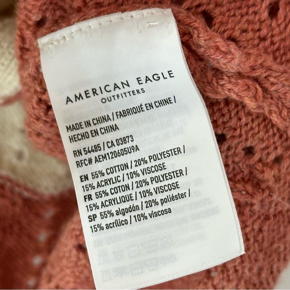 American Eagle Patchwork Crochet Button Front Tank Top Knit Multicolor Small - Picture 6 of 9